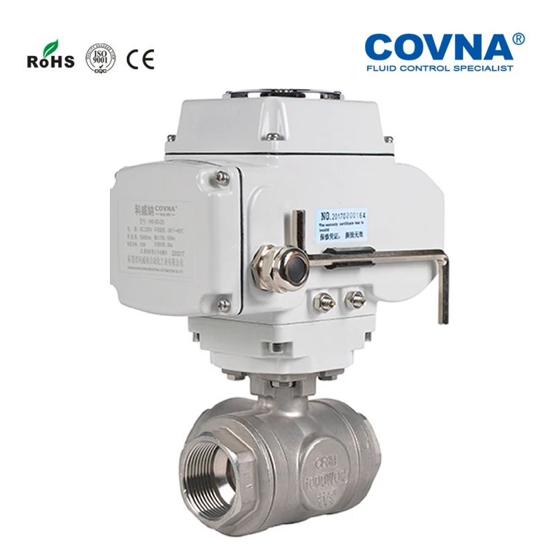 DN25 Three Ways Motorized Ball Valves On Off Type 1'' Stainless Steel