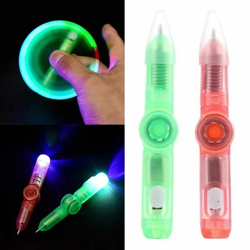 LED Spinning Pen Fidget Spinner Hand Top Glow In Dark EDC Stress Relief 
