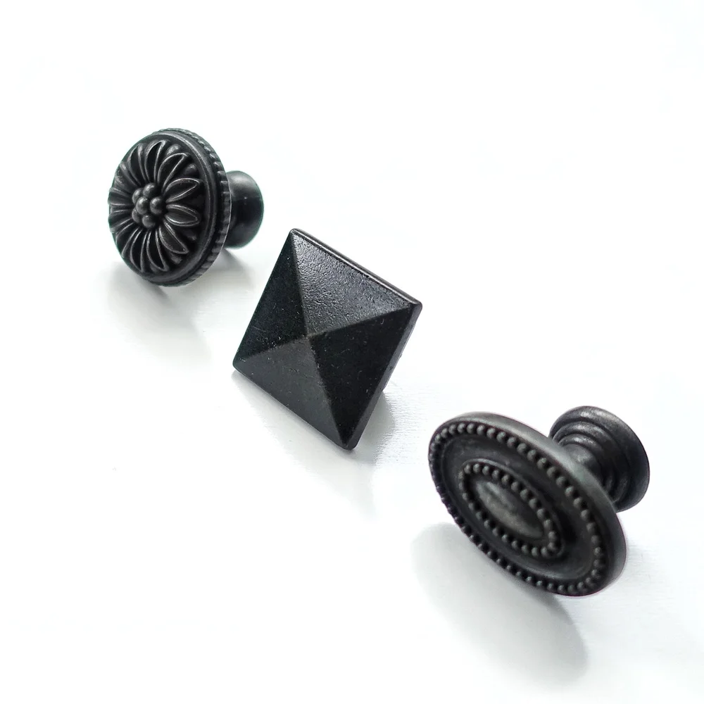 

Black Antique Vintage Cabinet Knob Cupboard Drawer Wardrobe Door Pull Handles Knob Furniture Kitchen Hardware Knob Zinc Alloy