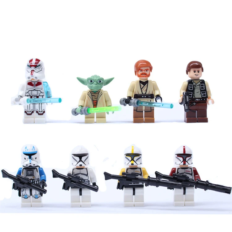 

8pcs Jedi Knight Yoda Gun Lightsaber Building Bricks Blocks Set Hero Movie Toy Figure Lepin Compatible With Lego Star Battle
