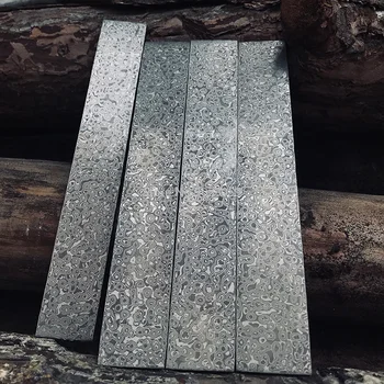 

DIY knife Making Damascus steel Spiral texture Sandwich Pattern steel Knife blade blank Kitchen knife Heat Treatment 300x50x3mm