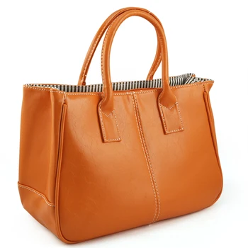 

Fashion Woman Ladies Class PU Leather Satchels Tote Purse Bag Handbag - orange