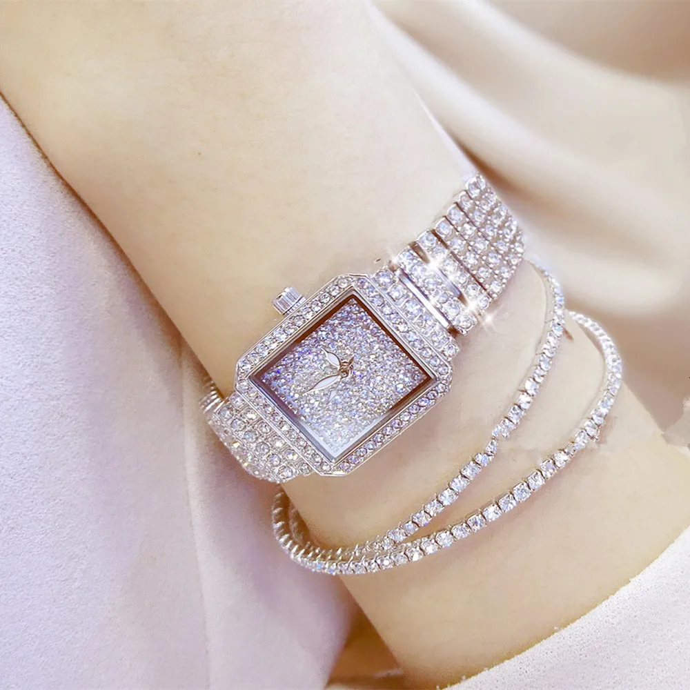 Hot New Women Watch Rhinestone Watches Lady Diamond Stone Dress Watch Stainless Steel Bracelet Wristwatch ladies Crystal Watch