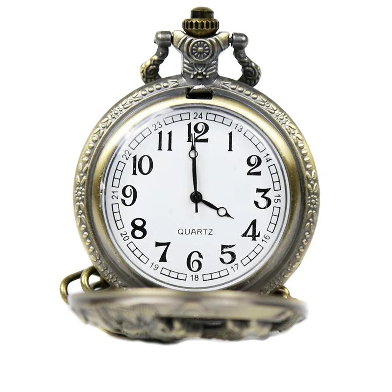 

Pocket Watch Relogio De Bolso Bronze Horse Hollow Quartz Necklace Pendant Jewelry Womens Men GIfts