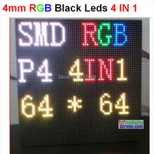 Крытый 4 мм высокой difinition, ультра ясный знак, 64*64 pixlel, 256 мм * 256 большой светодиодные панели, p4 полноцветный видео дисплей 4 В 1 панель