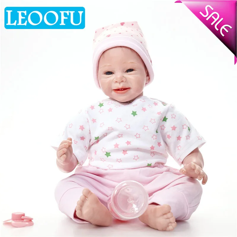 LEOOFU 55 см 22 дюймов bebe reborn силикона baby doll Дети playmate подарок для девочек alive мягкие