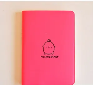 Милый кавайный блокнот мультфильм «моланг» кролик дневник планировщик блокнот для детей подарок корейский Канцтовары три обложки - Цвет: Красный