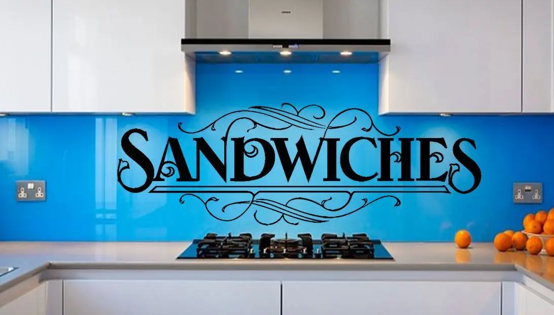 Sandwiches Slogan Logo Shop Cafe Vinyl Art Painting Wall Stickers Vinyl Decor Decalsin Wall