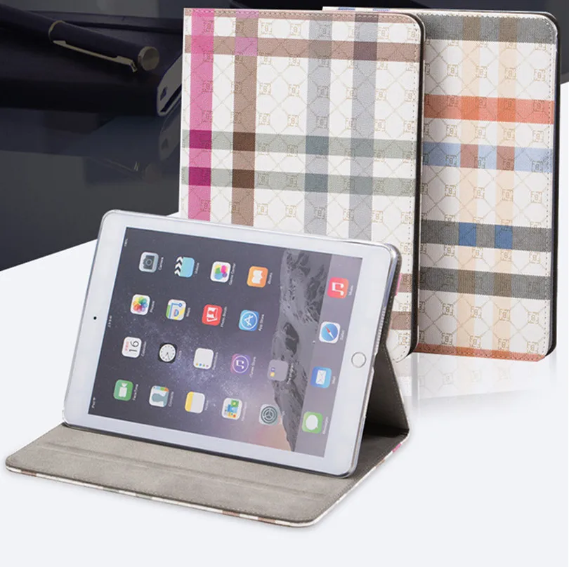 

Grid Box Plaid Tables Case for iPad Mini 3 4 Air 1 2 Pro 9.7 2017/18 10.5 Stand Pocket Wake Smart Cover cases Protective Shell