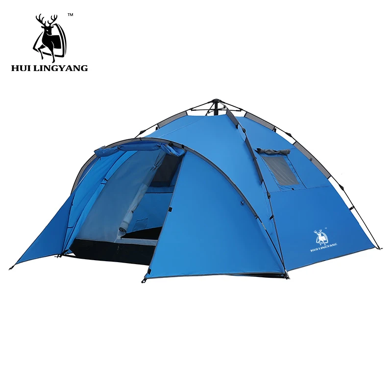 

Camping Tent Large Space Double Layer 3-4 person tents Hydraulic Automatic Waterproof 4 Season Outdoor Family beach Hiking Tents