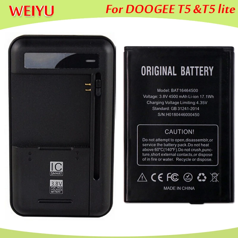 Аккумулятор Для DOOGEE T5 lite Batterie Bateria Batterij аккумулятор BAT16464500 4500 мАч высокое качество