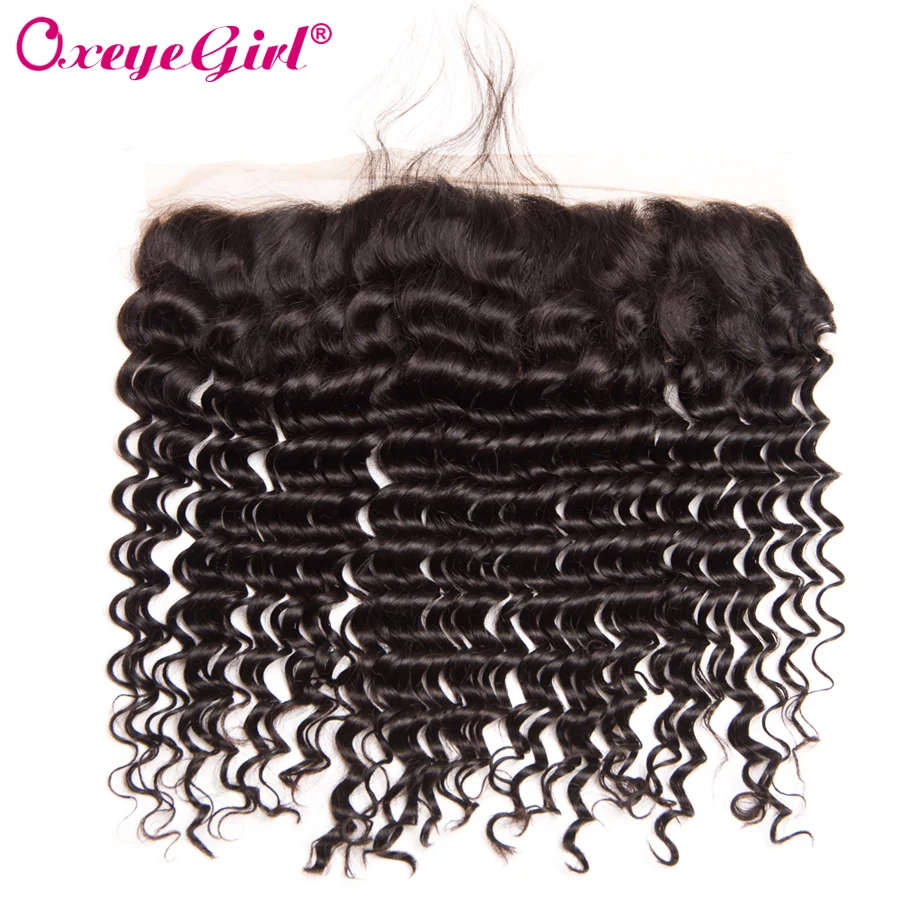 13x4 Lace Frontal Closure With Baby Hair Deep Wave Brazilian Hair Bundles Full Lace Front Oxeye girl Remy Human Hair Front Lace 13x4 Lace Frontal Closure With Baby Hair Deep Wave Brazilian Hair Bundles Full Lace Front Oxeye girl Remy Human Hair Front Lace