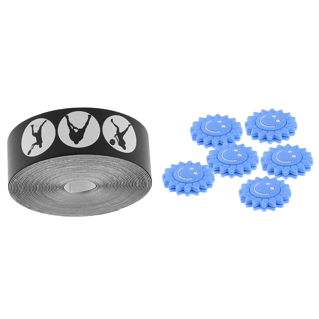 Premium Tennis Racquet Head Protection Tape Frame Guard with Racket Shock Absorber Silencers