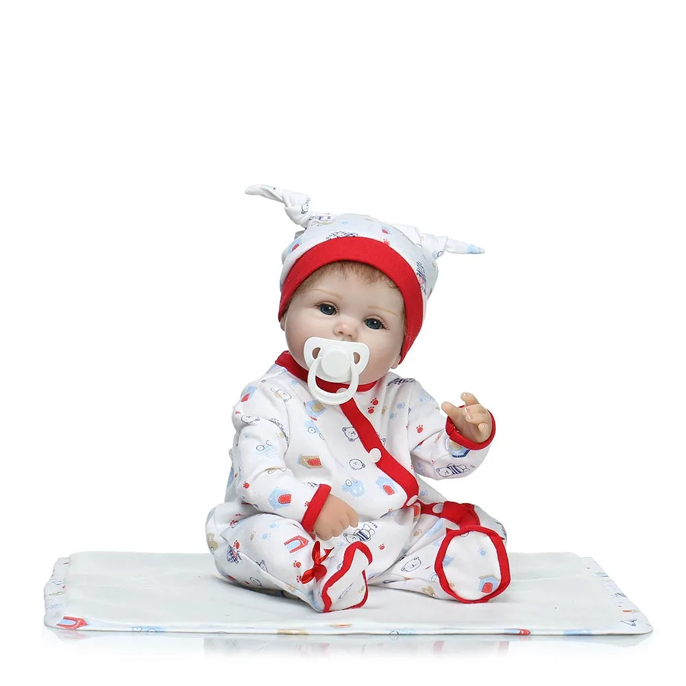 

NPK 16 Inch Lifelike Reborn Doll Set Silicone Cute Baby Newborn Dolls for Kids Playmat Birthday Gift YH-17