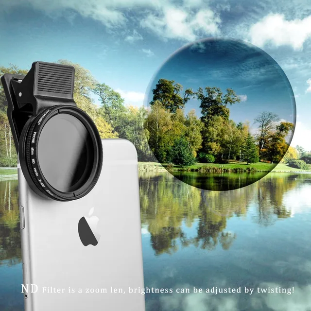 ZOMEI 37mm Cell Phone Cam Lens Professional ND Circular Polarizer Filter ND2 ND400 for iPhone/6