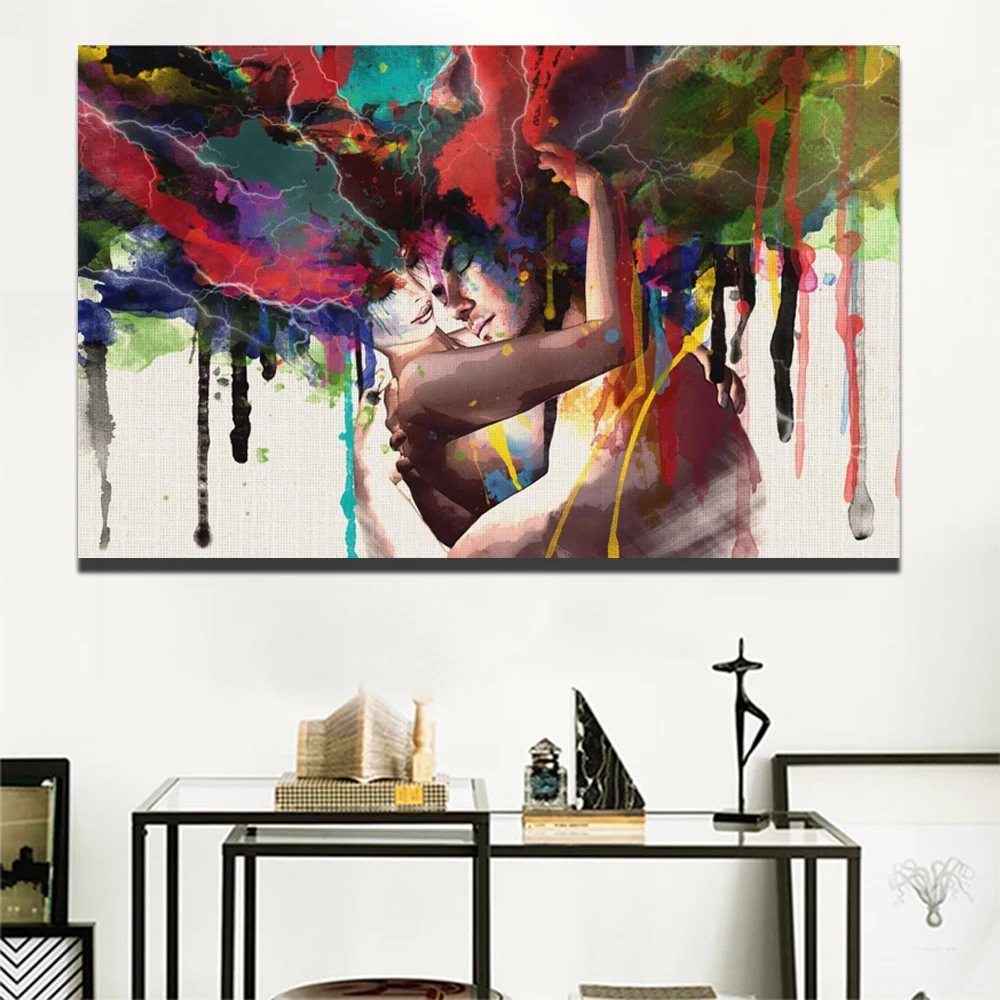 

Modern Art Decor Wall Posters HD Print Abstract Lovers Paintings On The Wall Unframed Pop Art Canvas Drop Shipping