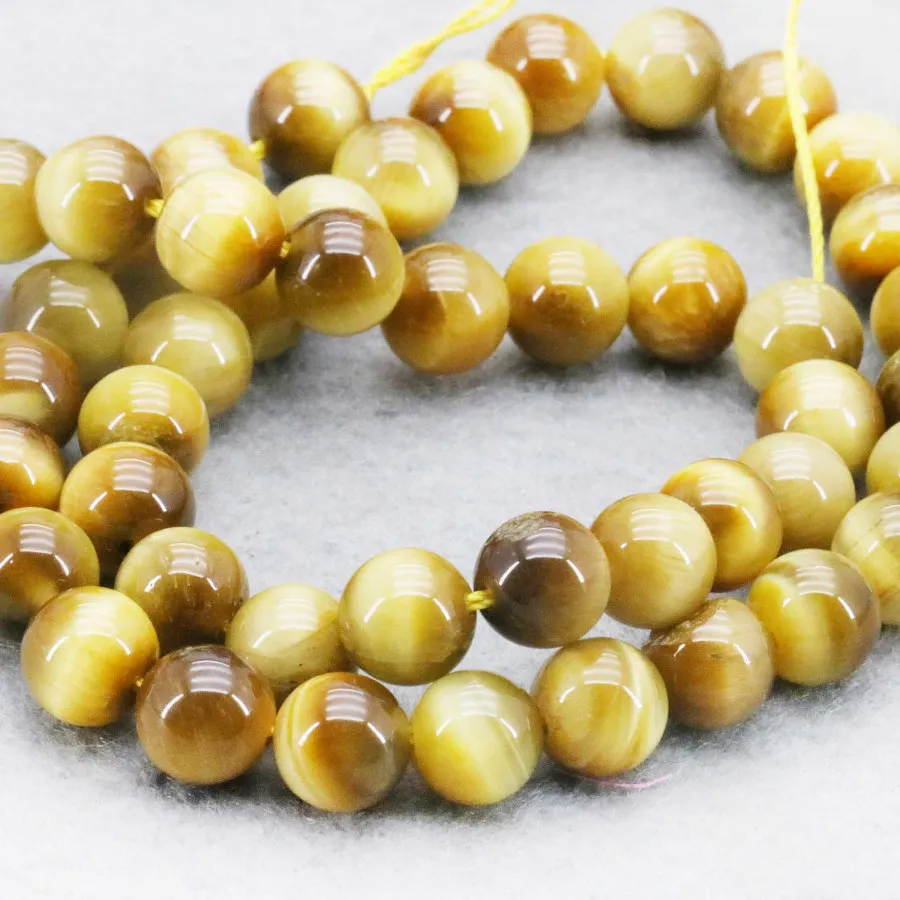 Fashion Jewellery Beads 8mm Yellow Tiger Eyes Stones 15inch Semi