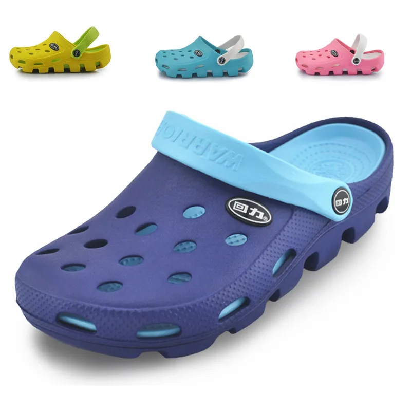 

2019 New women sandals summer hole slippers couple sandals mules and clogs garden shoes for women breathable beach shoes