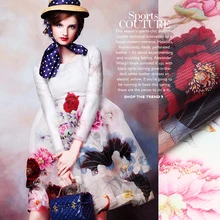 SO99 натуральный шелк органза, сетка Марля/Пион и Карп/шелковая ткань шелк тутового шелкопряда/ширина 1.52yd длина 1.52yd Толщина 12 мм