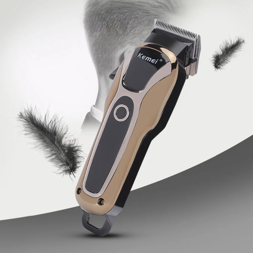 Перезаряжаемый триммер для волос профессиональная машинка для стрижки волос Машинка для бритья инструмент для удаления бороды Парикмахерская электрическая KM-1990