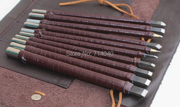 10Pcs Manganese Steel Chisel Set Stone Carving Artist Woodworkers New SH