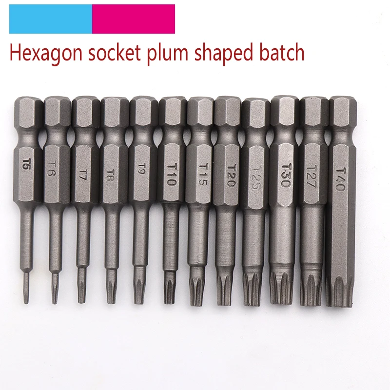 

12pcs 50mm Tamper Proof Magnetic Screwdriver Drill Bit Screw Electric Driver Bits Hex Torx Flat Head 1/4" Shank Hand Tools