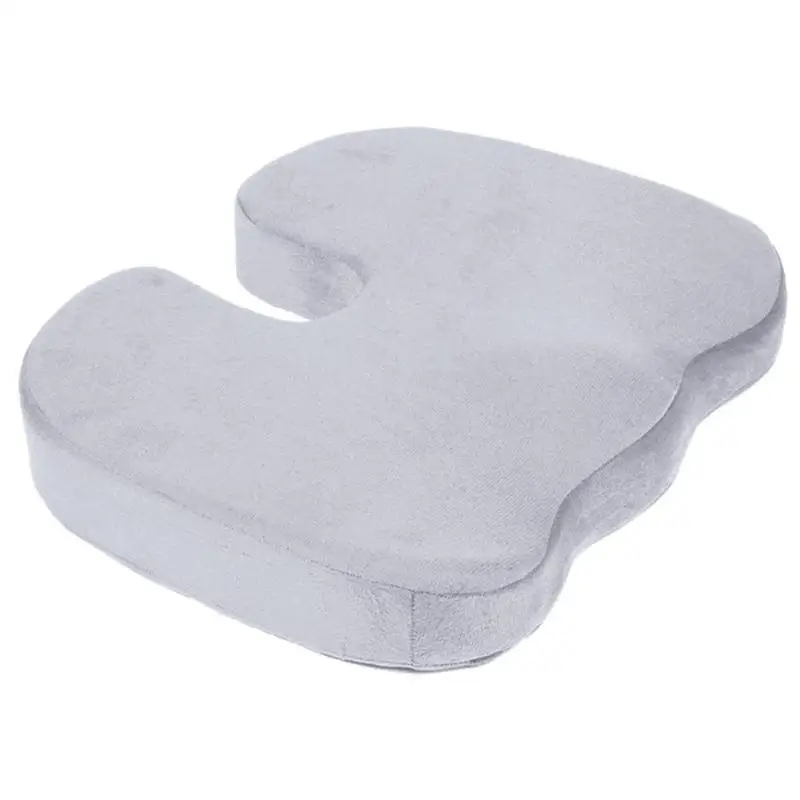 Подушка для сиденья из пены с памятью для путешествий, Ортопедическая подушка для стула, подушка для автомобиля, офиса, бедер, копчика, защищающая здоровое сидение, U подушки - Цвет: Grey