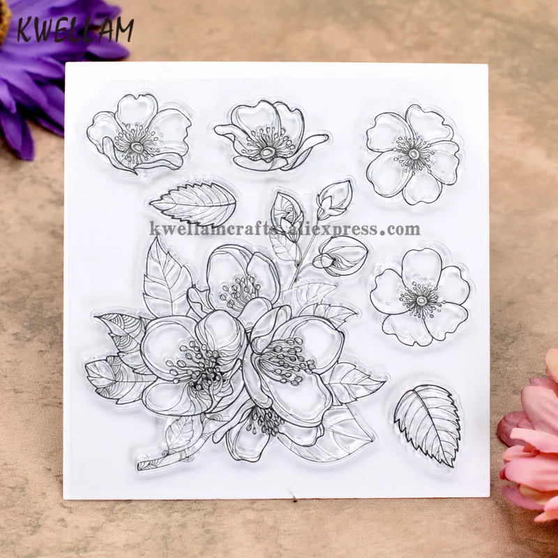 

Flower Scrapbook DIY photo cards rubber stamp clear stamp transparent stamp 10.5x10.5m KW8021115