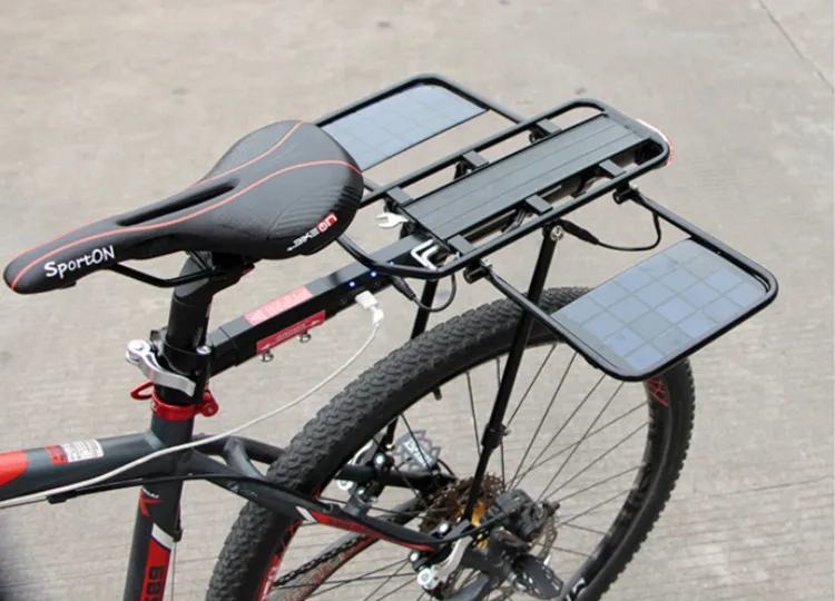 2018 Bike Luggage Cargo Rear Rack Can Be Acted as Power Bank Useful Bicycle Rear Carrier Racks New Bicycle Accessories11