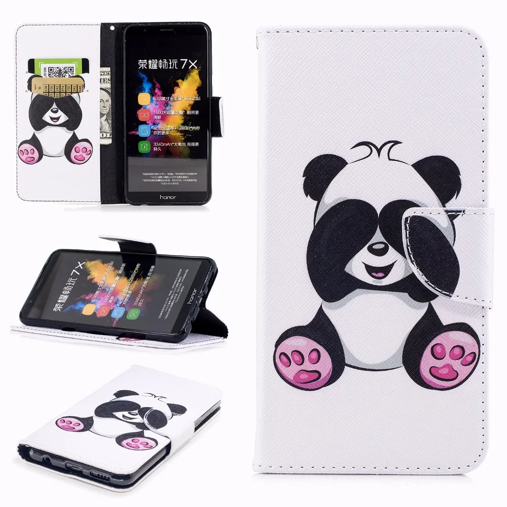 Для fundas Huawei Honor 7X чехол флип для 5 93 &quot+ держатели карт |