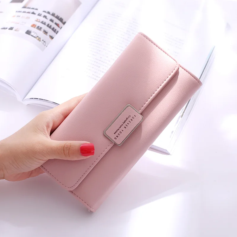 

Fashion Women Wallet Long Type Multi-Functional Purse Fresh PU Leather Female Clutch Card Holder Simple Large Capacity Wallet