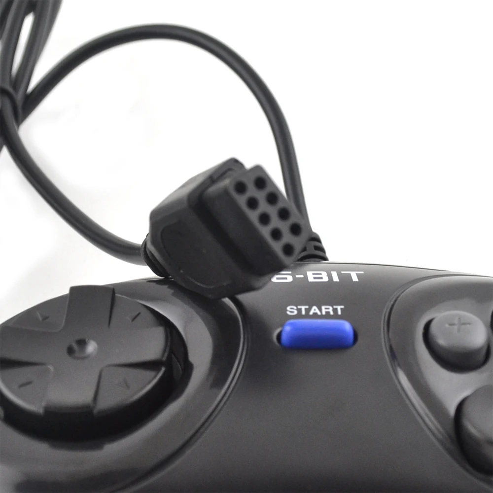 2 шт. игровой контроллер для SEGA Genesis для 16 бит ручка контроллер 6 Кнопка 9 pin геймпад для SEGA MD аксессуары для игр