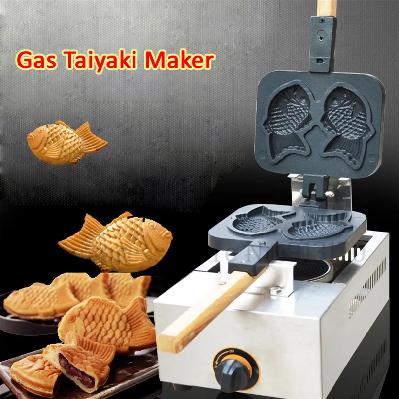 Антипригарная 2 формы рыба тайяки вафельная машина Газовая пирог Taiyaki пекарь для