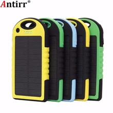 Универсальное солнечное зарядное устройство 5000 мАч, портативное водонепроницаемое солнечное зарядное устройство с двумя usb-портами, солнечное зарядное устройство для iphone, samsung, всех телефонов