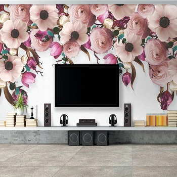 

Custom Photo Wallpaper European Style Hand Painted Floral Flower Vine Modern Bedroom Living Room Interior Decor Mural Wallpaper