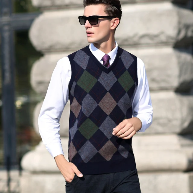 Buy Men's Sweaters Vest 2017 Fashion Casual Style Men