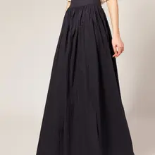 Зимняя юбка черная в пол высокая талия плюс размер Макси юбка Saias Longas 6xl плиссированная длинная льняная юбка