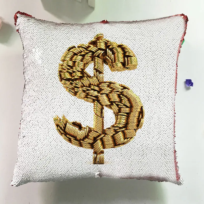 

Modern Cushions Home Decor Couch Design Pillows Reversible Sequin Fashion Money Pillowcase Seat Luxury Cushion Office Chair J047