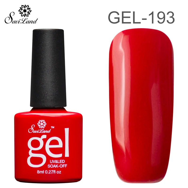 Гель-лак для ногтей серии Saviland темно-красного цвета, 12 великолепных цветов, Гель-лак, впитывающий УФ светодиодный Гель-лак для ногтей - Цвет: 193