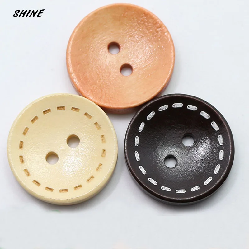 

SHINE Wooden Sewing Buttons Scrapbooking Round Two Holes 15mm Dia. 50PCs Costura Botones Decorate bottoni botoes