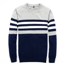 Свитер Для мужчин Новое поступление Повседневный пуловер Для мужчин осень шею Лоскутная качество трикотажные Брендовые мужские свитера