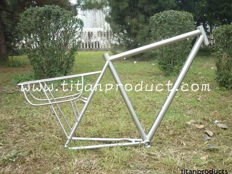 Cheap Titanium cross/touring bicycle frame with welded rack 1 Cheap Titanium cross/touring bicycle frame with welded rack 1