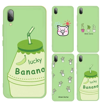 

Green Patterned phone case For Xiaomi Mi 9 9T 8 SE Pro Lite Mi 6X A2 Mi9T Cute case Cartoon Pig Cactus Yogurt Back cover bumper