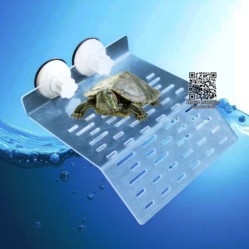 

Aquarium Turtle Bed Platform Acrylic, Sun Flat Roof Terrace Island for Turtle bask in the sun Climb Rest, S M L climbing stage