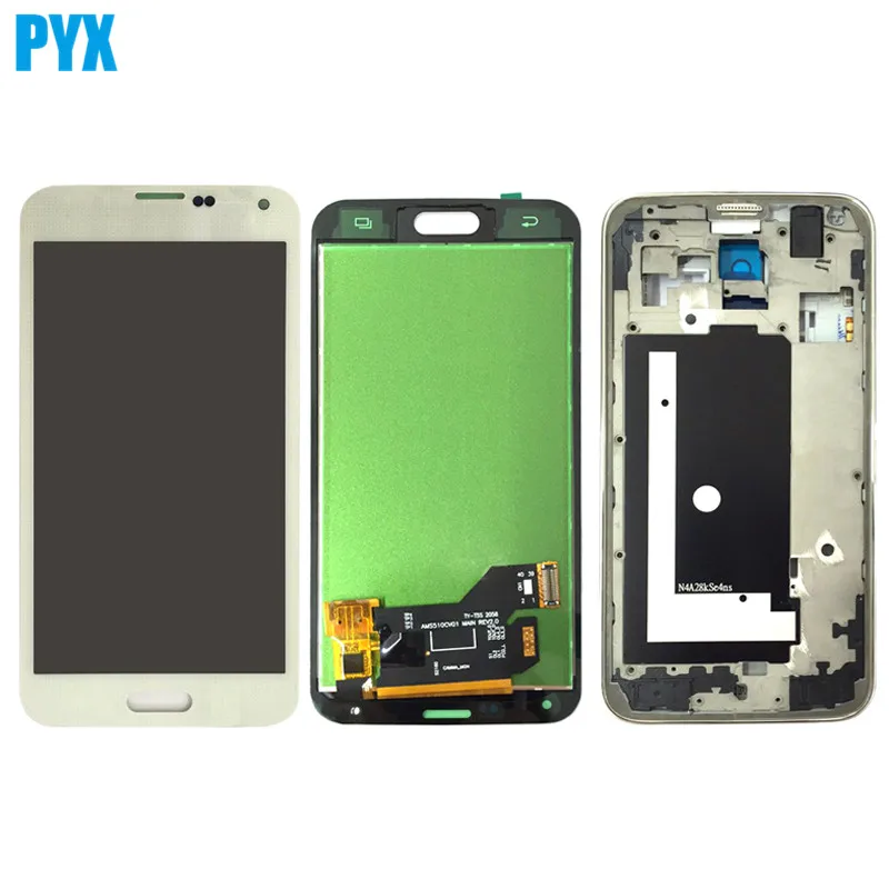

For Samsung Galaxy S5 G900 G900F LCD Display + Touch Screen Digitizer Assembly With Frame Black White Free Shipping