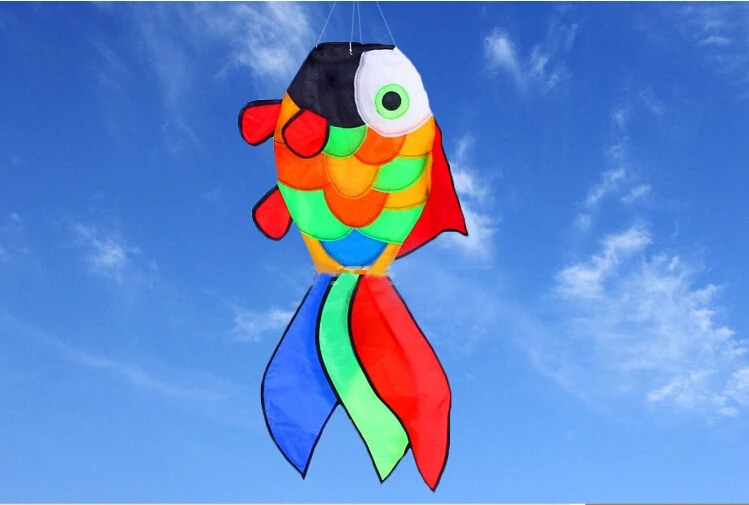 Free Shipping 2pcs/lot Fish Kite Windsocks Kite Tails Ripstop Nylon