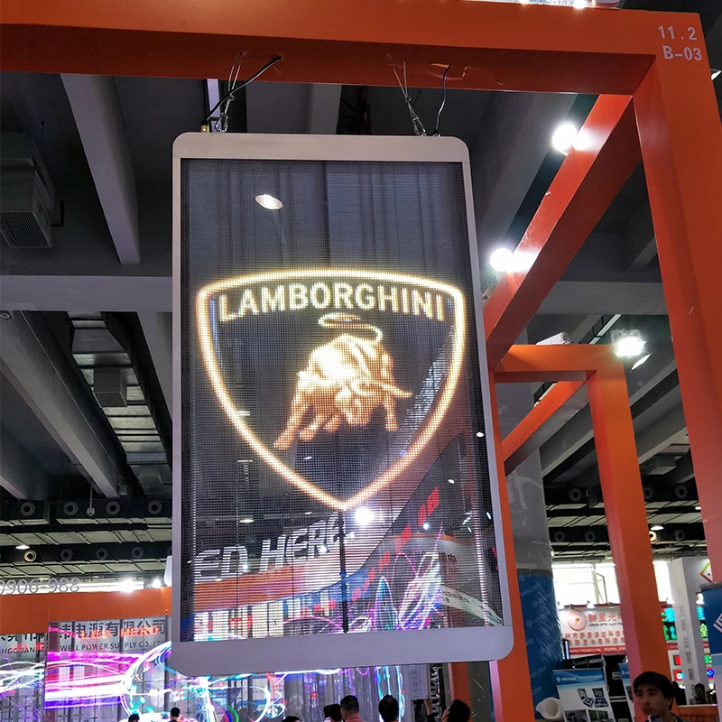 Высокая яркость Полноцветный P7.5 HD на окно стекло занавес стену прозрачный