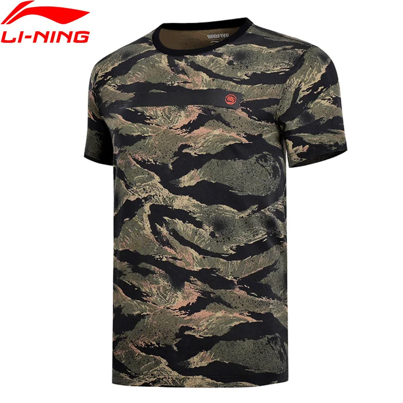 

LI-Ning Men Basketball Series Jerseys 100% Cotton Breathable Regular Fit LiNing Comfort Sports T-Shirts Tee AHSN043 CAMJ18