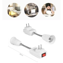 1 шт. Полезная белая E27 светодиодная розетка в ЕС вилка патрон переходник преобразователь ВКЛ/ВЫКЛ для лампы