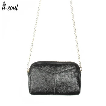 

Women CrossBody Bags Clutch Purse for Women 2019 Clear Genuine Leather Shoulder Chains Solid Zipper Soft Handbags A10518/n